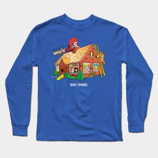 Santa Lands On Three Little Pigs' Roof Long Sleeve T-Shirt